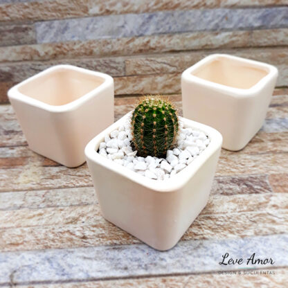 Trio Cerâmica Quadrado G - Liso (sem plantas)