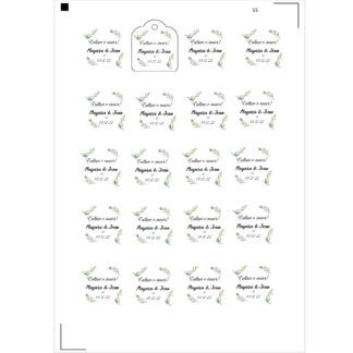 Arquivo A4 pronto para imprimir TAGs Casamento