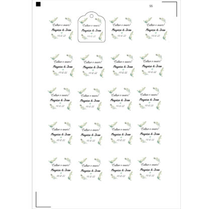 Arquivo A4 pronto para imprimir TAGs Casamento