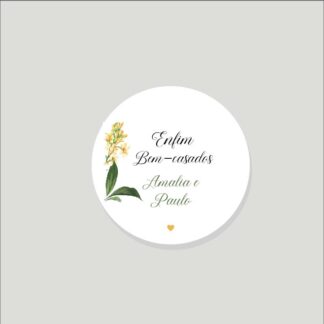 Tag Bem-Casados Casamento – Arte Digital – Flowers