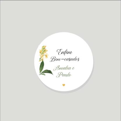 Tag Bem-Casados Casamento – Arte Digital – Flowers