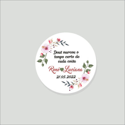 Tag Bem-Casados Casamento – Arte Digital – Flowers Rose - Image 2