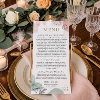 Menu Casamento - Arte Digital Entrega Texto Editado