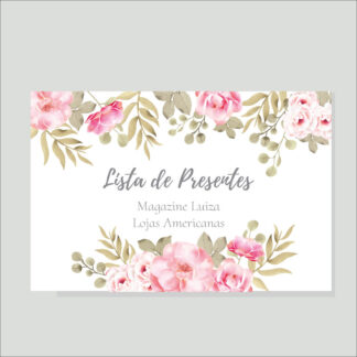 TAG Floral Aquarela - Lista Presentes Casamento - Arte Digital