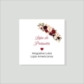 Tag Lista de Presentes Casamento - Arte Digital