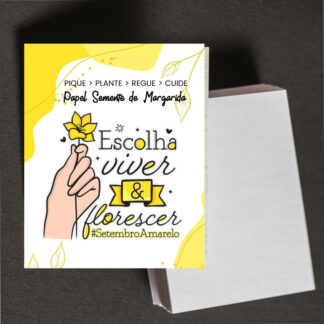 Cartão Setembro Amarelo Papel Semente Camomila - 100 unidades