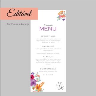 Menu Casamento Editável - Tropical
