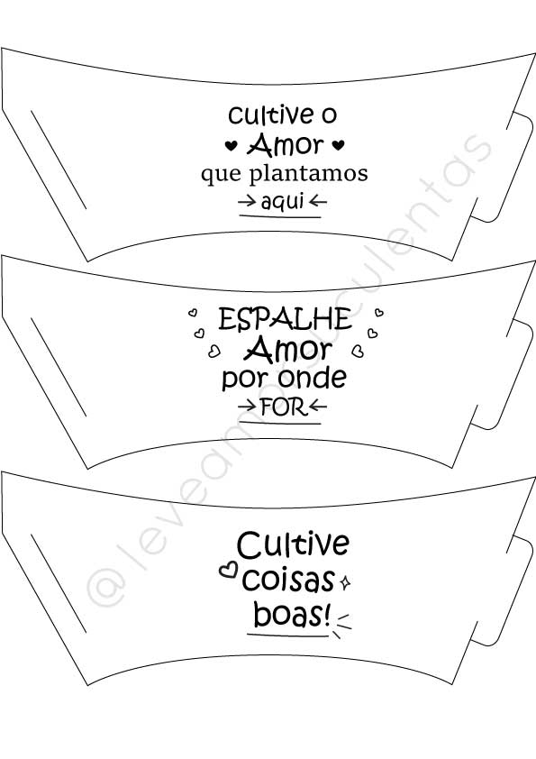 KIT Molde para Imprimir A4 Suculenta Frases Diversas